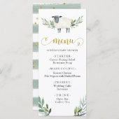Lief klein lamsgroen Baby shower Menu (Voorkant / Achterkant)