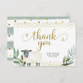 Lief klein lamsgroen bedankje bedankkaart (Voorkant / Achterkant)
