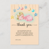Lief klein meisje Baby shower dank u kaart (Voorkant)