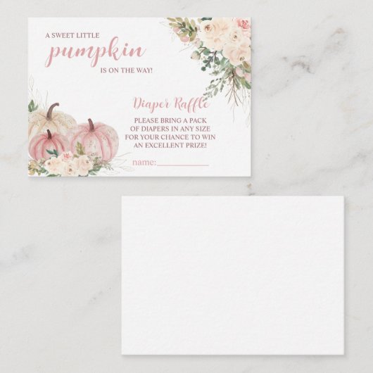 Lief klein pompoen herfst Baby shower Informatiekaartje (Voorkant / Achterkant)