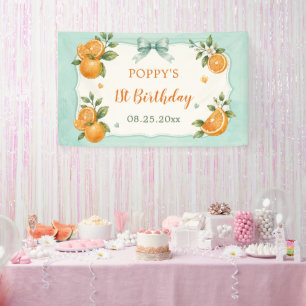 Lief klein snoepje Sinaasje citrus 1e verjaardag Spandoek
