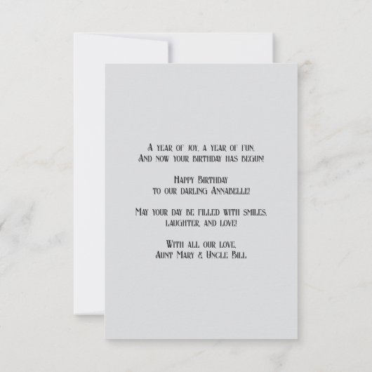 Lief klein verjaardagswensen Kaart (Achterkant)