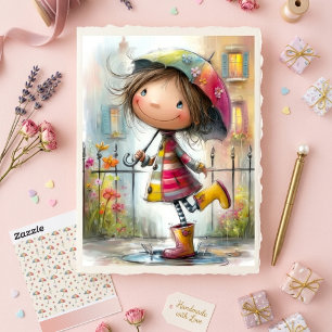Lief Kleurig Bijzonder Regen Meisje Scrapbook Papi