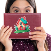 Lief Kleurrijk Klein Huis Sticker