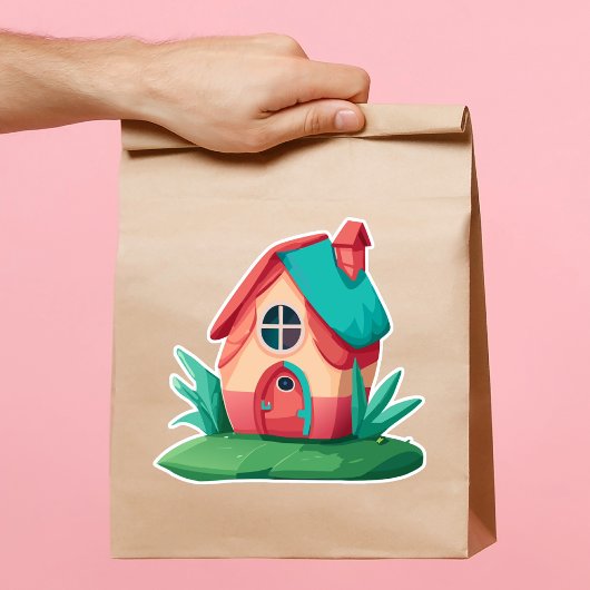 Lief Kleurrijk Klein Huis Sticker