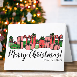 Lief Kleurrijk Schrift Prettig Kerstfeest Feestdagen Kaart