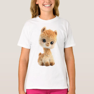 Lief Knuffelig Baby Alpaca Illustratie Kinderen T-shirt