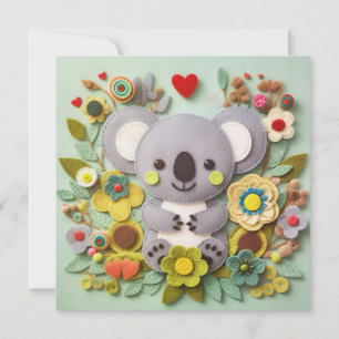 Lief koala Valentijnsdag bericht Feestdagenkaart