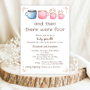 Lief koffie thema 2de babymeisje sprinkle kaart