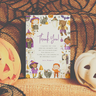Lief Kostuum Feest Halloween Verjaardag Dank Je Bedankkaart