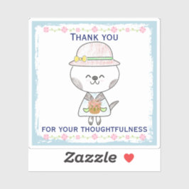 Lief lente bloemen kawaii kat dank u sticker