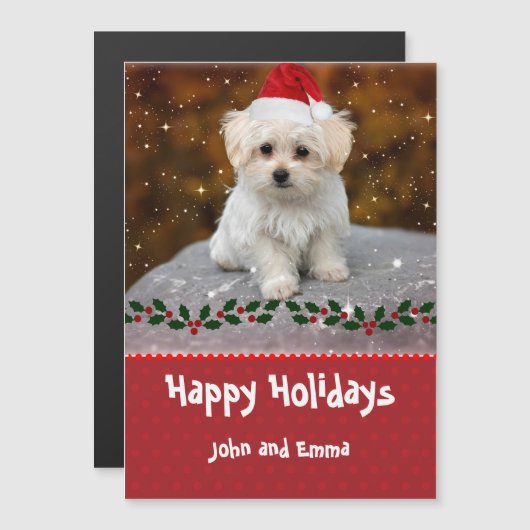 Lief Maltezer Puppy Kerst Sjabloon (Voorkant / Achterkant)