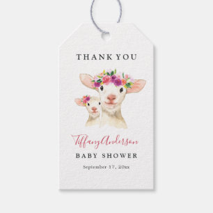 Lief Mam En Baby Lamb Bloemen Baby shower Labels Cadeaulabel