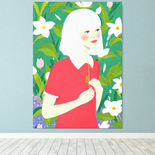 lief meisje canvas afdruk (Insitu (Houten vloer))