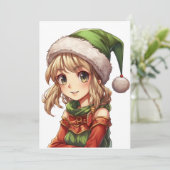 Lief meisje elf kaart (Staand voorkant)