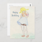 Lief meisje met teddybeer briefkaart (Voorkant / Achterkant)