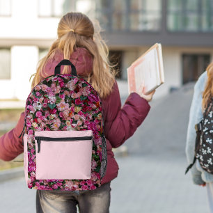 Lief Meisje Roze Roos Persoonlijk Bedrukte Rugzak