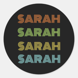 Lief meisje Sarah Clic Sarah Meisje genaamd Sarah Ronde Sticker