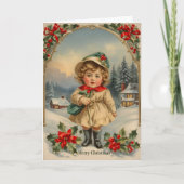  lief meisje staand kerstvakantie Kaart (Voorkant)