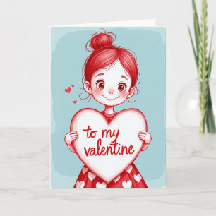 Lief meisje voor mijn Valentijnskaart Kaart