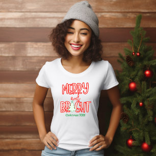 Lief Merry and Bright Kerstjaar Rood en Groen T-shirt