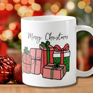 Lief Moderne Rode Roze Kerstmis Koffiemok