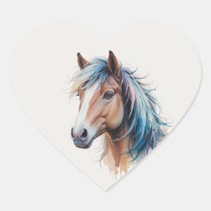 Lief mooi Shetland paard dier kunst Hart Sticker