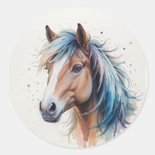 Lief mooi Shetlands paard dier kunst Ronde Sticker