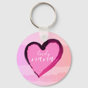 LIEF NANA ROOD ROZE HART SLEUTELHANGER