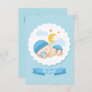Lief "Oh Boy" Baby shower Kaart