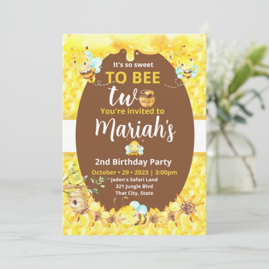 Lief om twee te zijn uitnodiging (Staand voorkant)