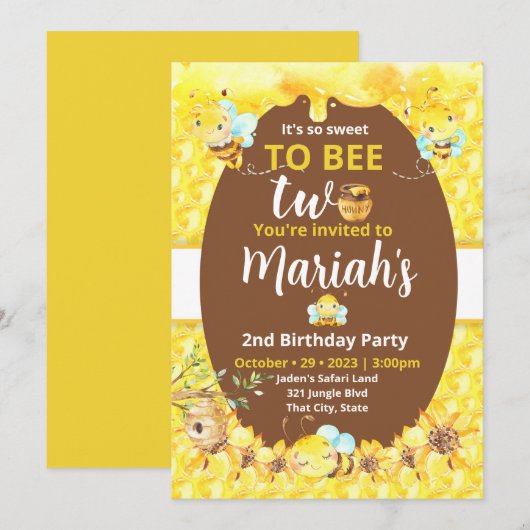 Lief om twee te zijn uitnodiging (Voorkant / Achterkant)