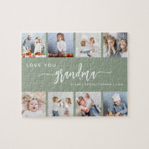 Lief Oma 8 Foto Collage Salie Groen Legpuzzel