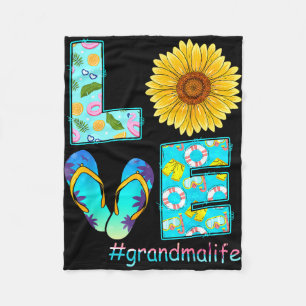 Lief oma leven flip flops hippie zonnebloem fleece deken