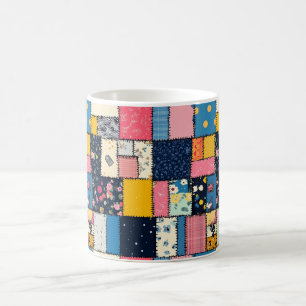 Lief ontworpen patchworkontwerp, speels patroon koffiemok