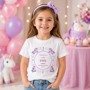 Lief Paars Pastelkleurig Magisch Eenhoorn 5e Verja T-shirt