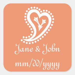 Lief Paisley Harten in Koraal Sticker