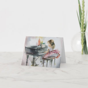 lief pianist klein meisje spelen piano Kaart