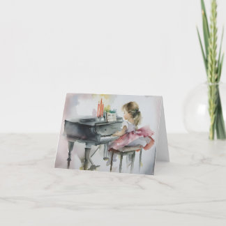 lief pianist klein meisje spelen piano Kaart