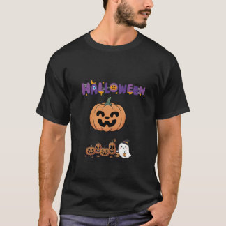Lief pittoresk Halloween pompoen & spook grafisch T-shirt