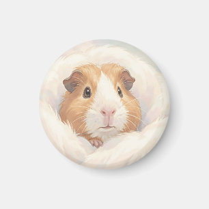 Lief portret van een pluizige cavia magneet