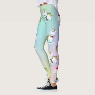 Lief Regenboog Kerstsfeer Eenhoorn Leggings