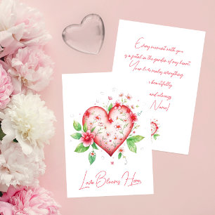 Lief Rode Bloemhart Bloeit Hier Kaart