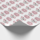 Lief romantisch penseelpioenbloem cadeaupapier (Hoek)