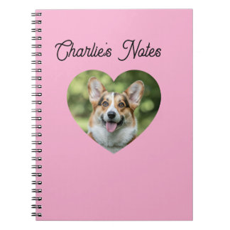 Lief roze gepersonaliseerd huisdier hond hart fram notitieboek