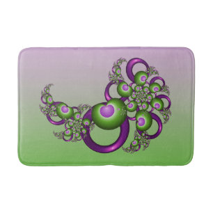 Lief Roze Groen Hart Modern Abstract Fractal Badmat