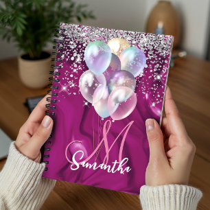 Lief roze nepsil glitter ballon monogram planner