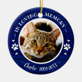 Lief Rustiek Kat Dier Herdenking Aangepaste Foto B Keramisch Ornament (Voorkant)
