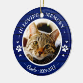 Lief Rustiek Kat Dier Herdenking Aangepaste Foto B Keramisch Ornament (Links)