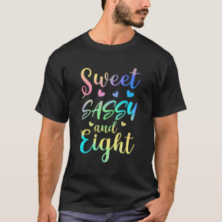 Lief sassy en acht meid's verjaardag das verf 8th t-shirt